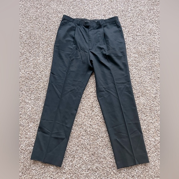 Pierre Cardin wool blend classic Pants black men's 54 waist 38 just dry cleaned - Picture 1 of 10